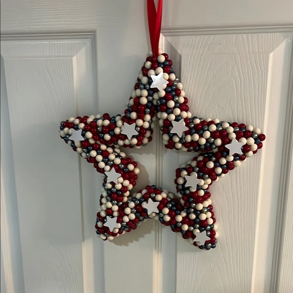 Patriotic Star Beaded Wreath